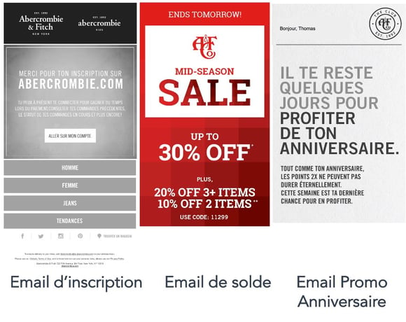 Emailing Exemples Ecommerce Abercrombie & Fitch