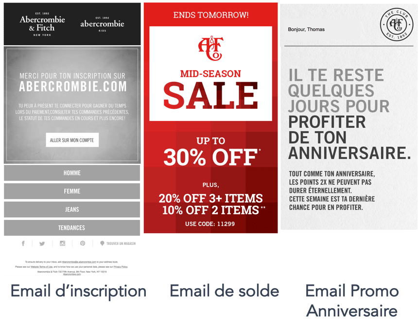 Emailing Exemples Ecommerce Abercrombie & Fitch