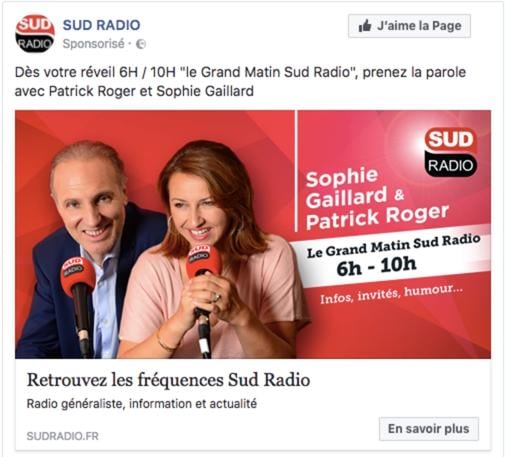 Pub Facebook Sud Radio