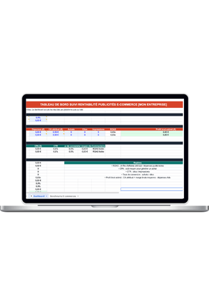 modele de tableau de bord ecommerce publicite